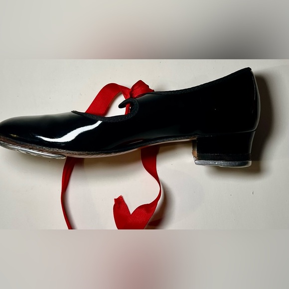 Capezio Dance Tap Shoes Pantent Leather Black, size 2 1/2 - Picture 4 of 8